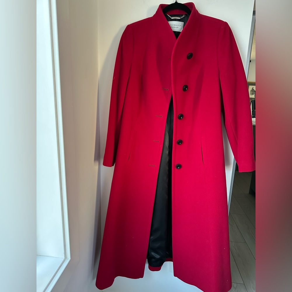 Elegant Red Women's Coat Dress Windsmoor Cashmere Wool Blend size 8 Canada UK 10